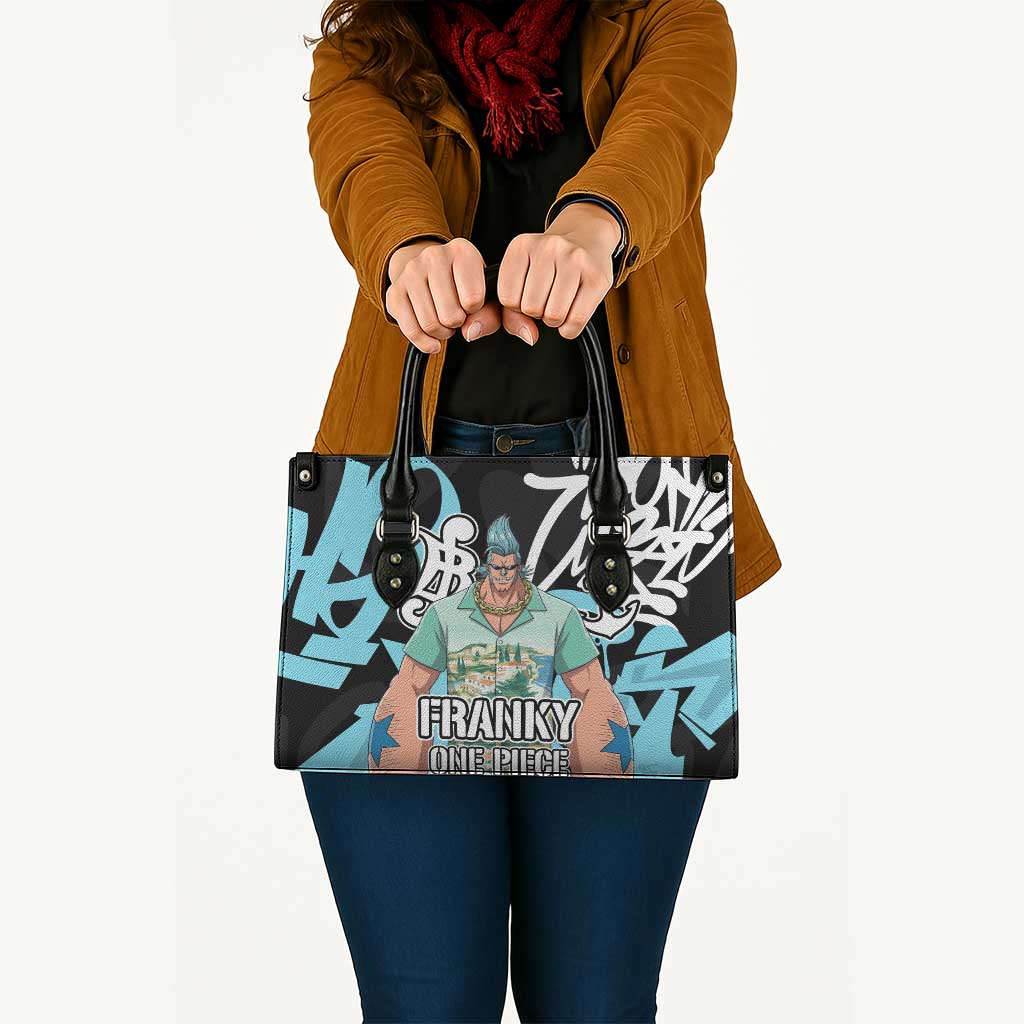 Franky One Piece Leather Bag Graffiti Street Art Anime Collage