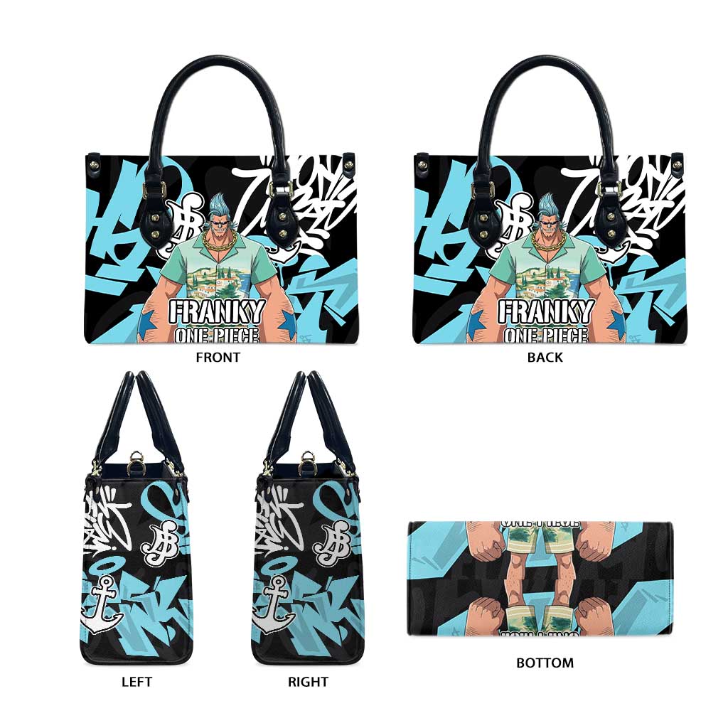 Franky One Piece Leather Bag Graffiti Street Art Anime Collage