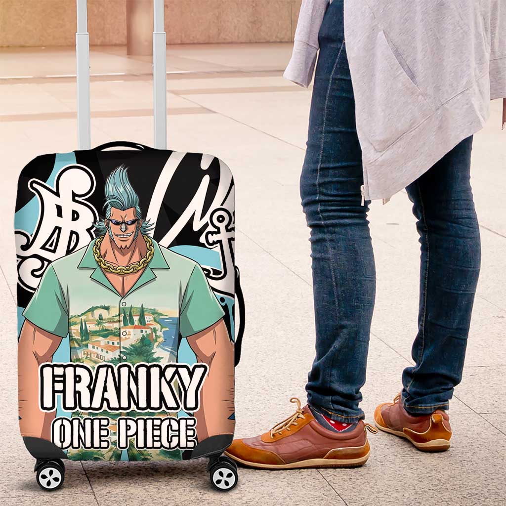 Franky One Piece Luggage Cover Graffiti Street Art Anime Collage