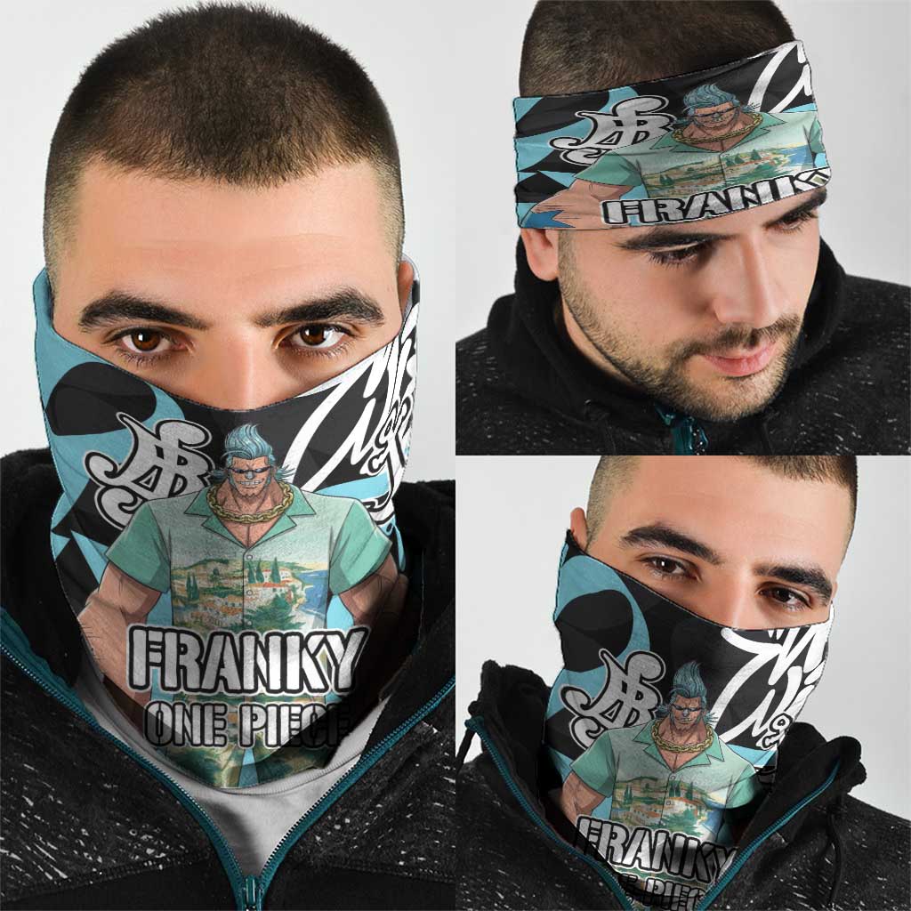 Franky One Piece Neck Gaiter Graffiti Street Art Anime Collage