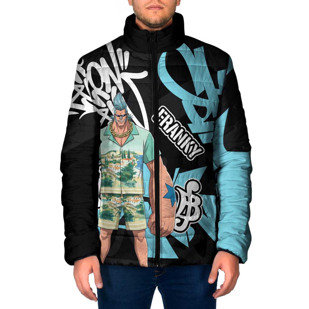 Franky One Piece Padded Jacket Graffiti Street Art Anime Collage