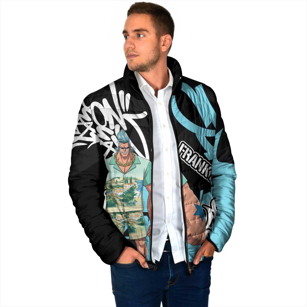 Franky One Piece Padded Jacket Graffiti Street Art Anime Collage