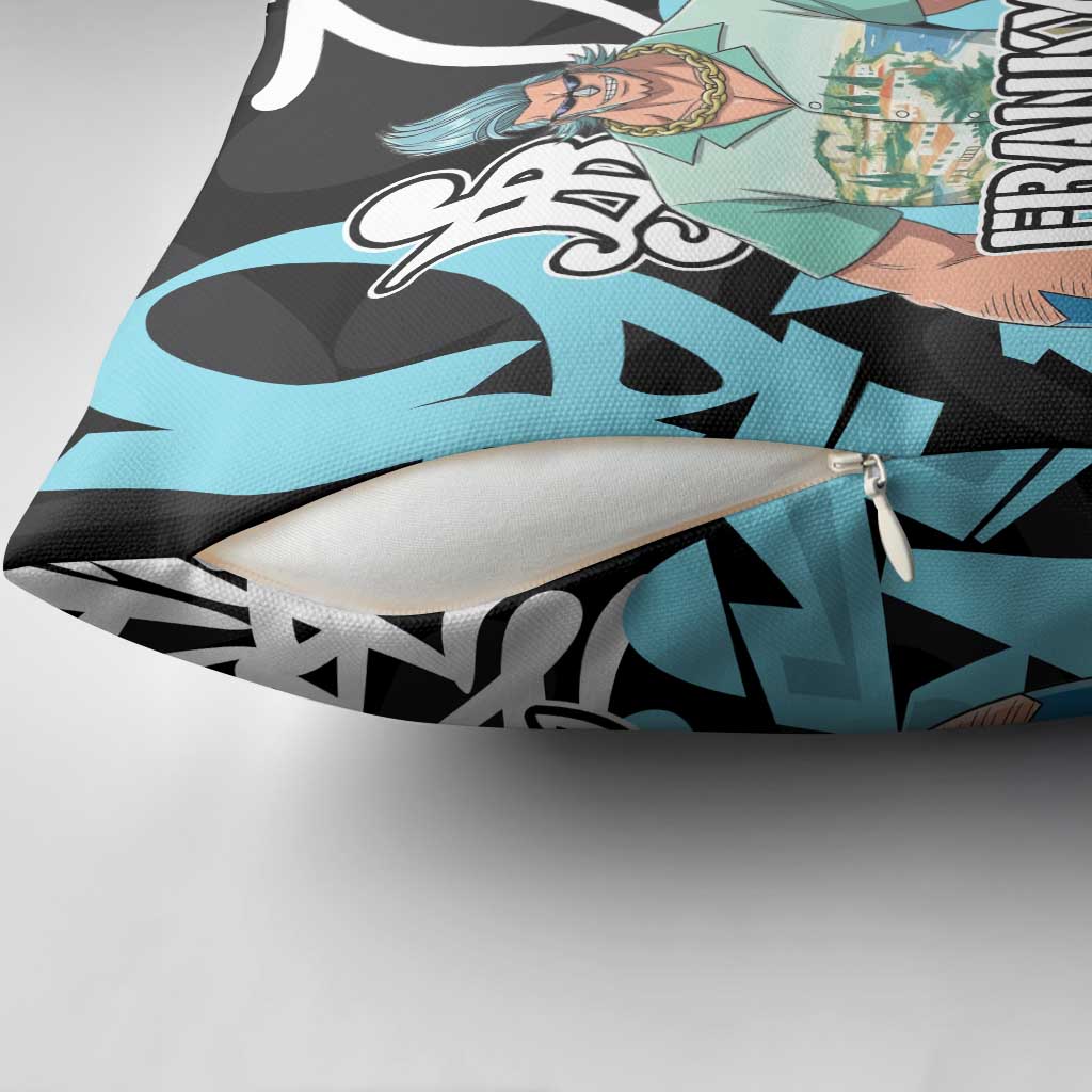 Franky One Piece Pillow Cover Graffiti Street Art Anime Collage