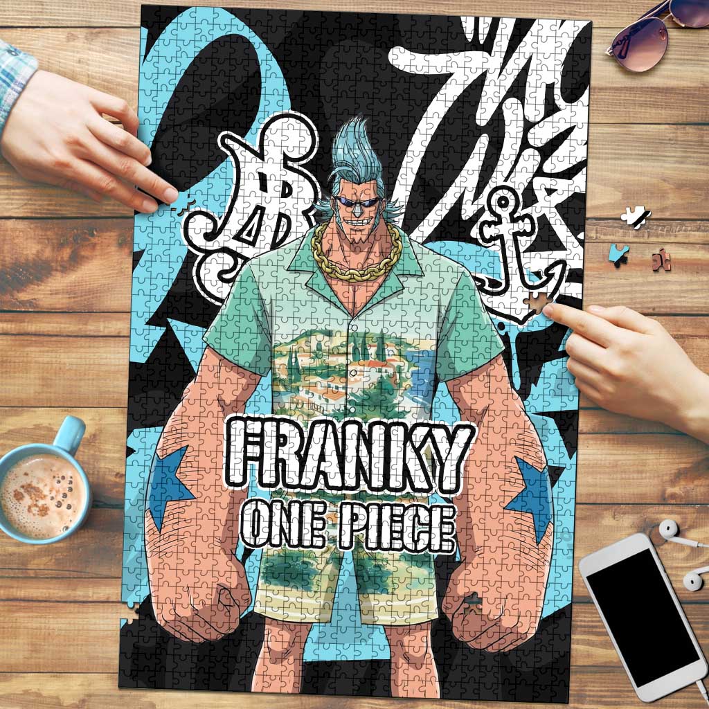 Franky One Piece Puzzle Graffiti Street Art Anime Collage