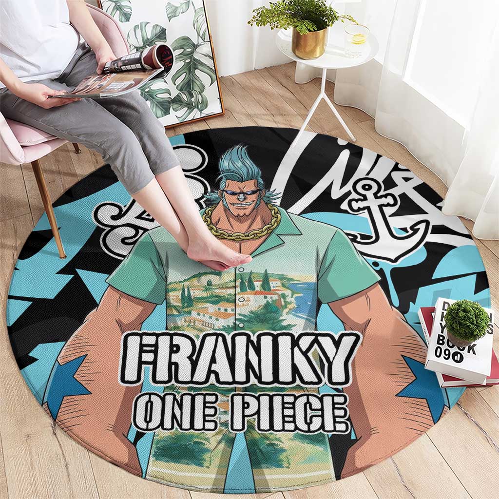 Franky One Piece Round Carpet Graffiti Street Art Anime Collage