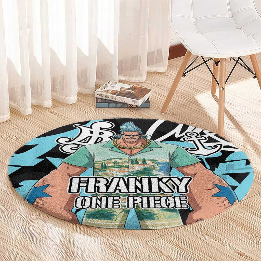 Franky One Piece Round Carpet Graffiti Street Art Anime Collage