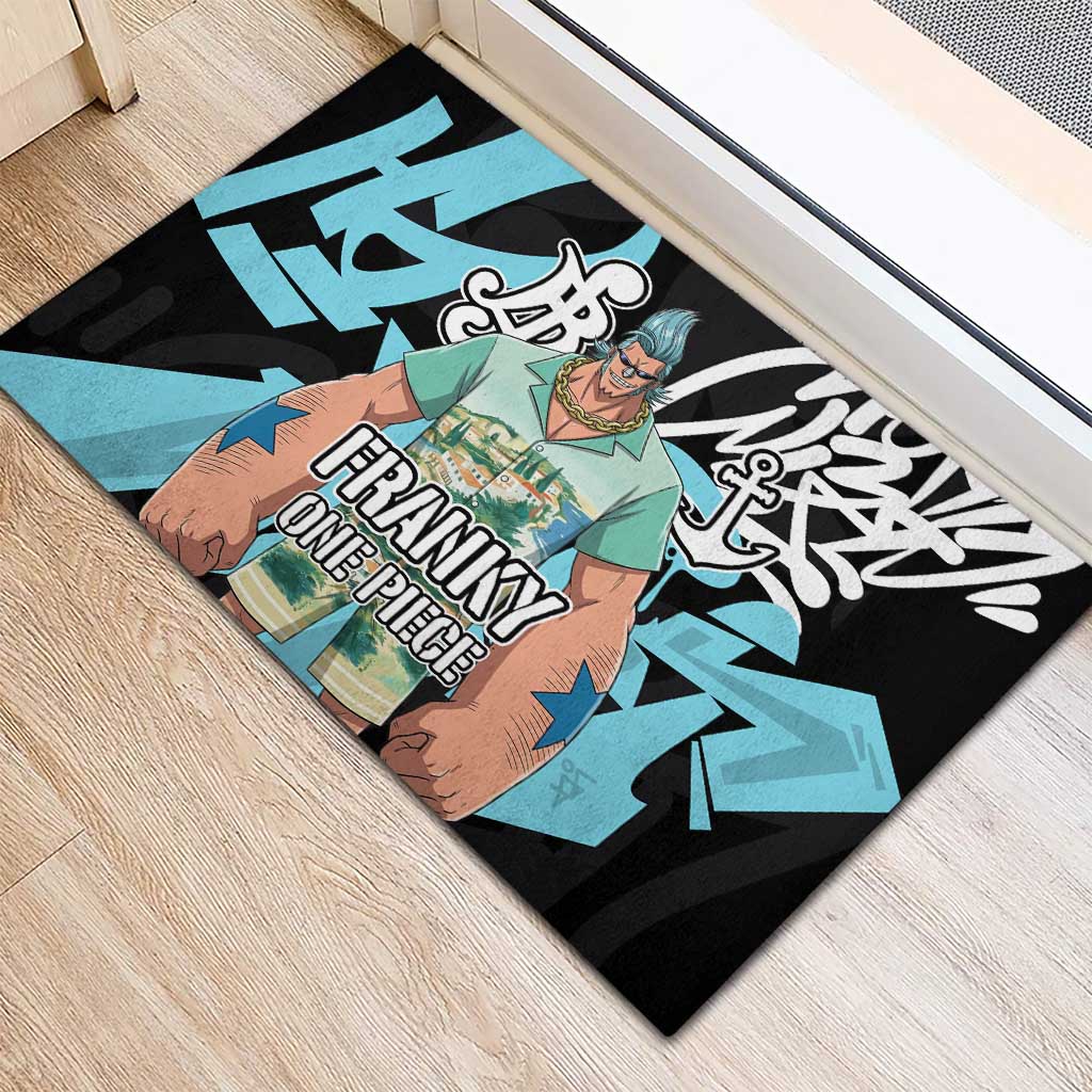 Franky One Piece Rubber Doormat Graffiti Street Art Anime Collage