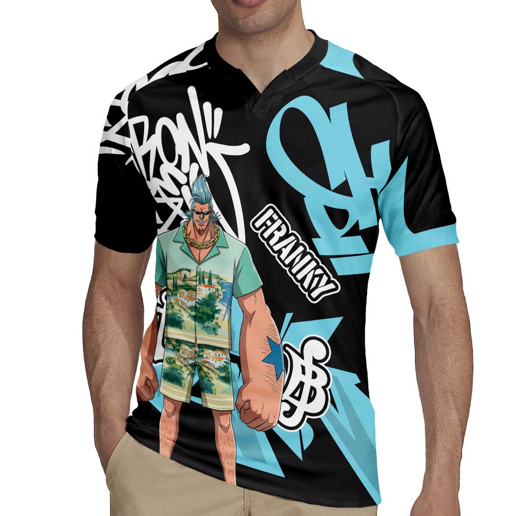 Franky One Piece Rugby Jersey Graffiti Street Art Anime Collage