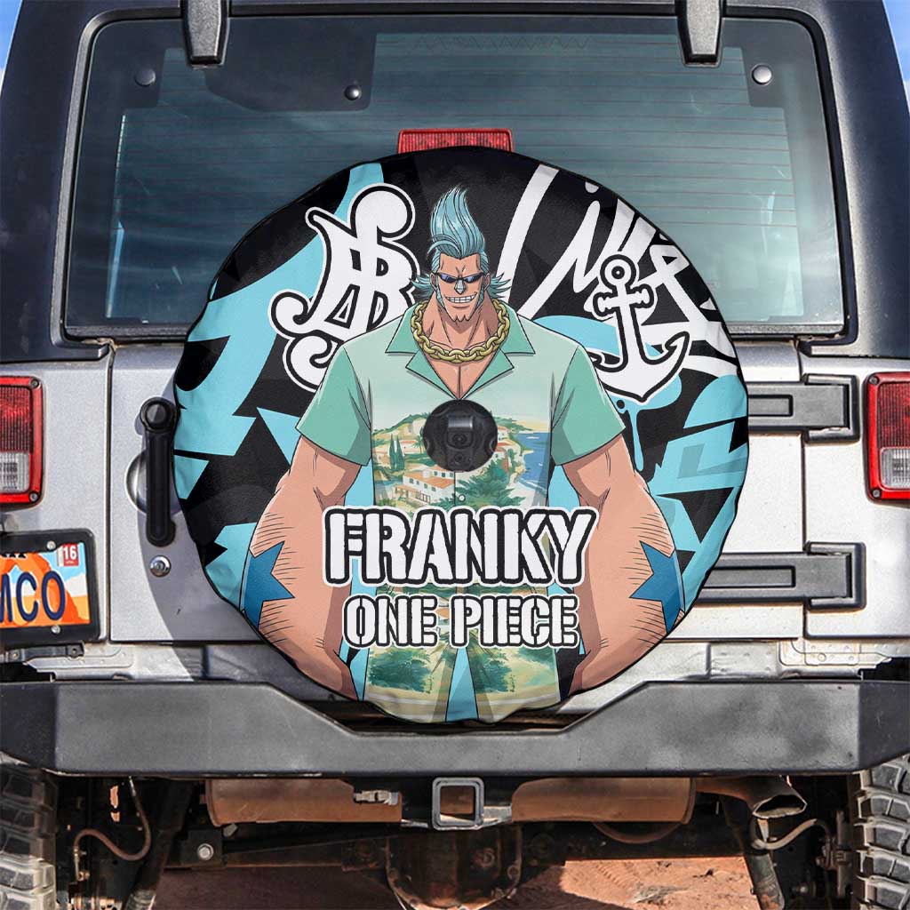 Franky One Piece Spare Tire Cover Graffiti Street Art Anime Collage