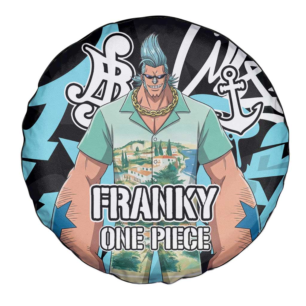 Franky One Piece Spare Tire Cover Graffiti Street Art Anime Collage