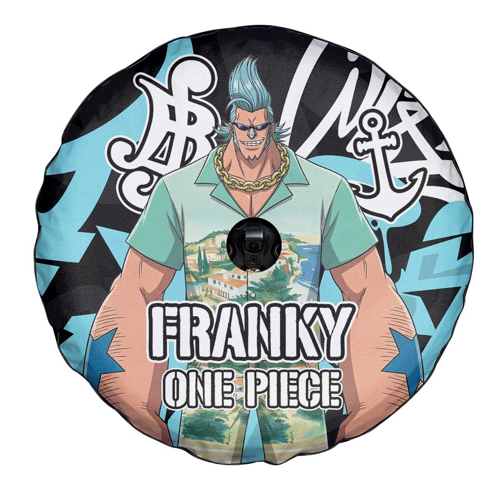 Franky One Piece Spare Tire Cover Graffiti Street Art Anime Collage