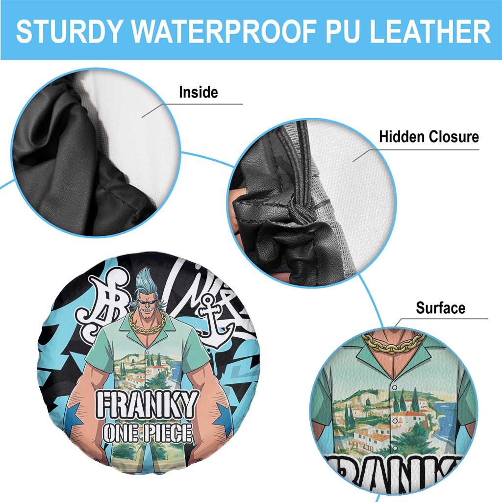 Franky One Piece Spare Tire Cover Graffiti Street Art Anime Collage
