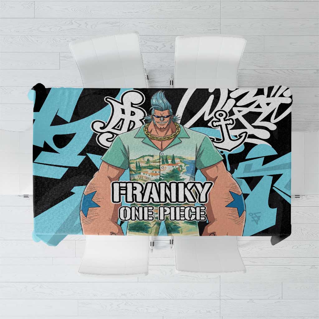 Franky One Piece Tablecloth Graffiti Street Art Anime Collage