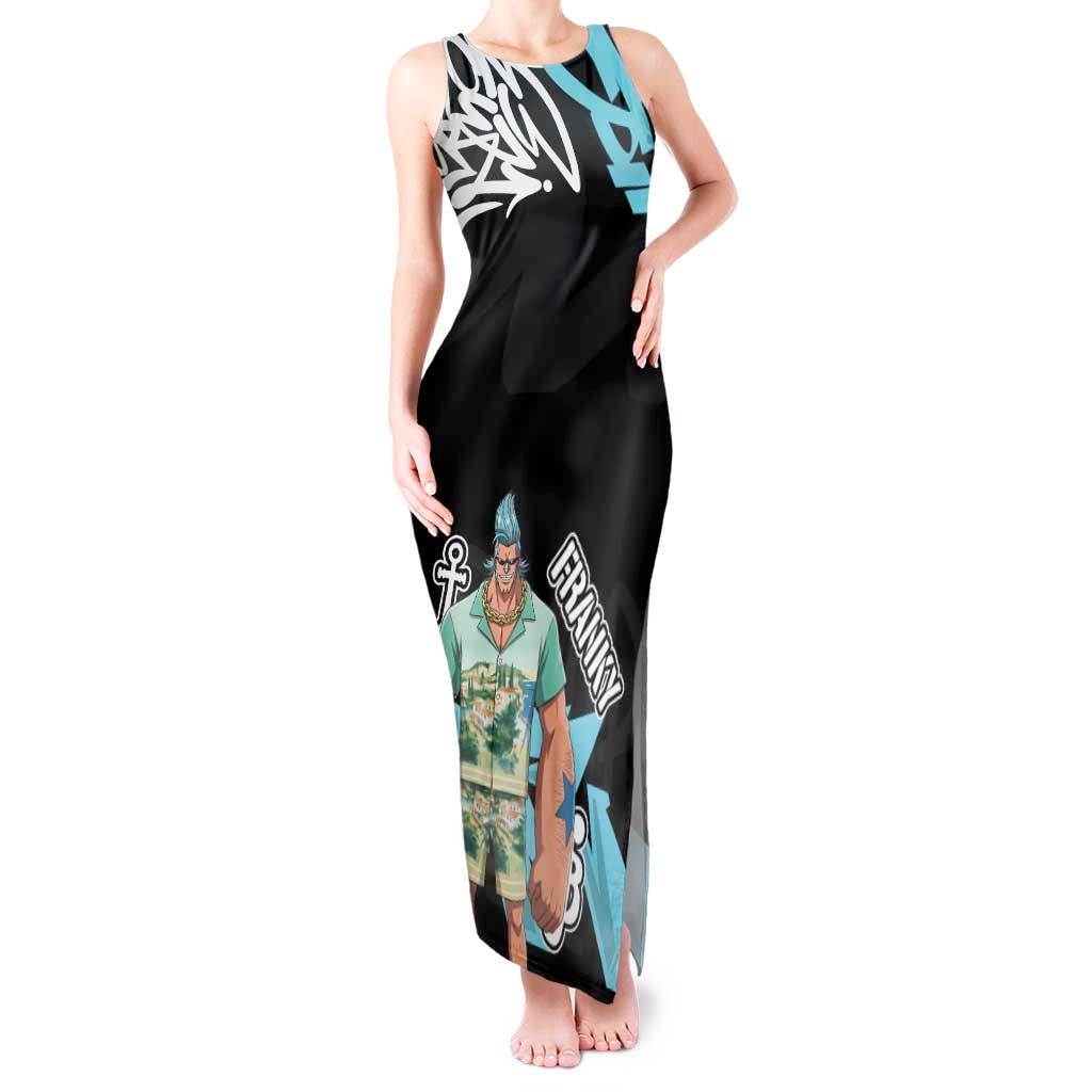 Franky One Piece Tank Maxi Dress Graffiti Street Art Anime Collage