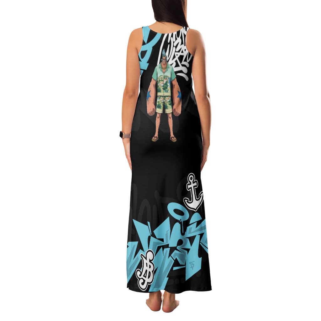 Franky One Piece Tank Maxi Dress Graffiti Street Art Anime Collage