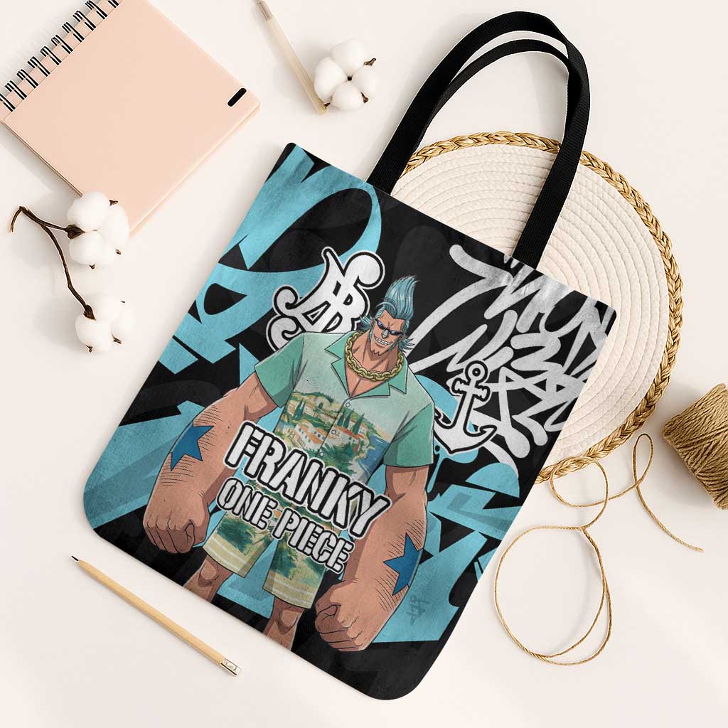 Franky One Piece Tote Bag Graffiti Street Art Anime Collage