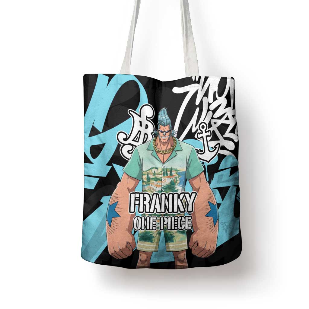 Franky One Piece Tote Bag Graffiti Street Art Anime Collage