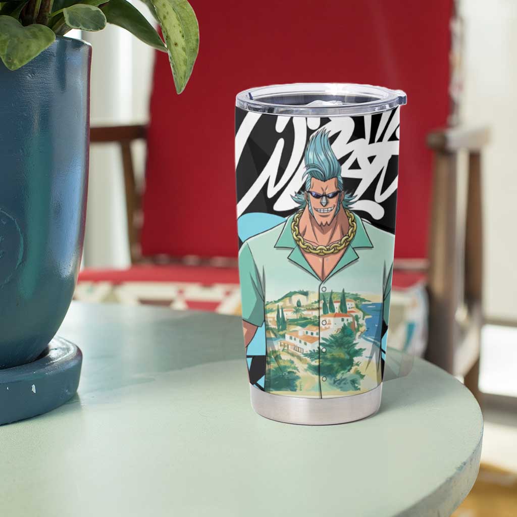 Franky One Piece Tumbler Cup Graffiti Street Art Anime Collage