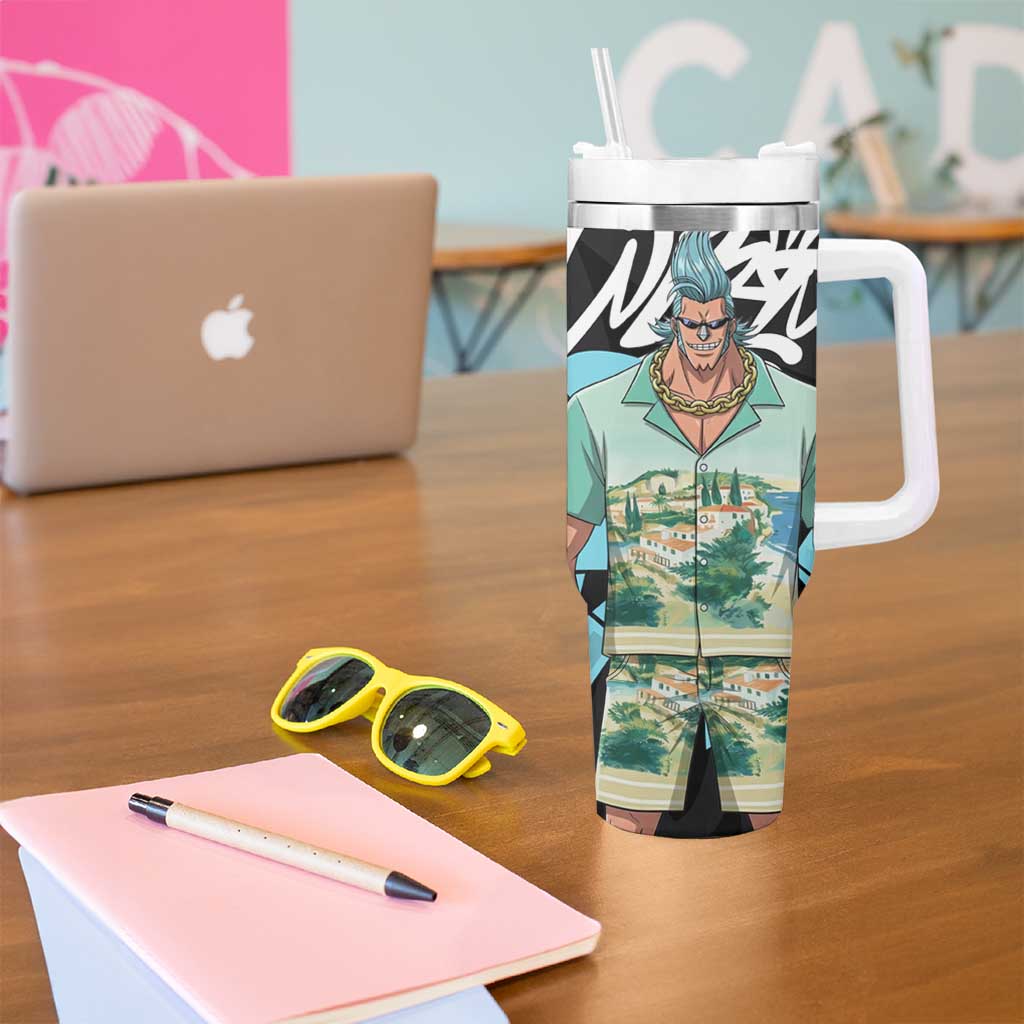Franky One Piece Tumbler With Handle Graffiti Street Art Anime Collage