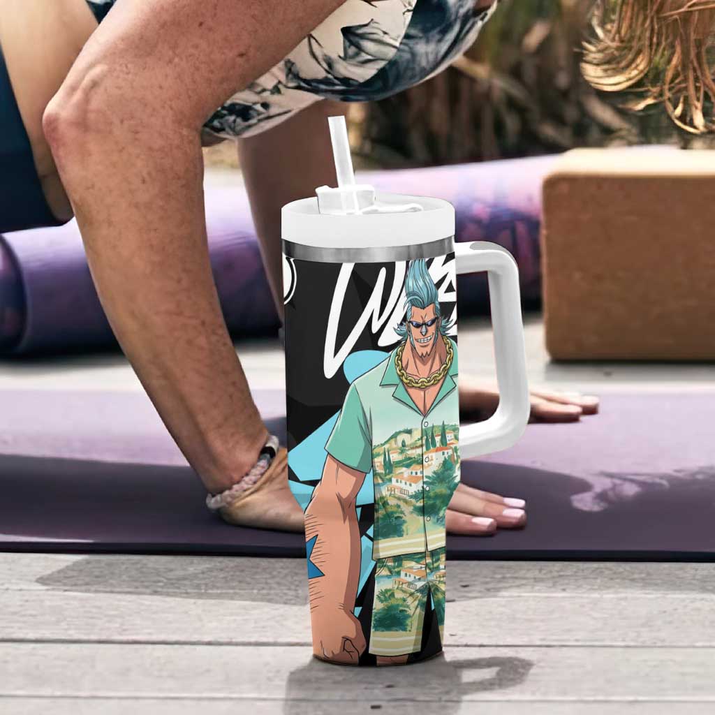 Franky One Piece Tumbler With Handle Graffiti Street Art Anime Collage