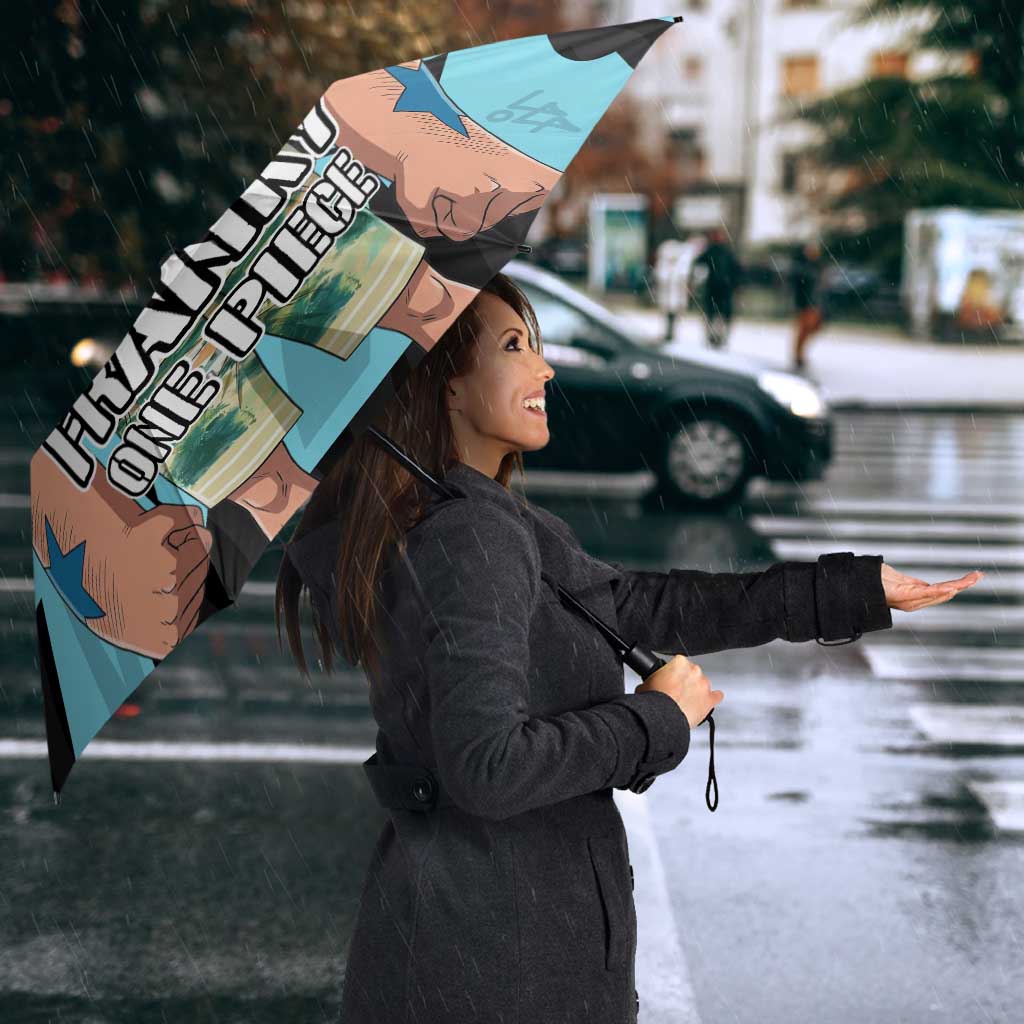Franky One Piece Umbrella Graffiti Street Art Anime Collage