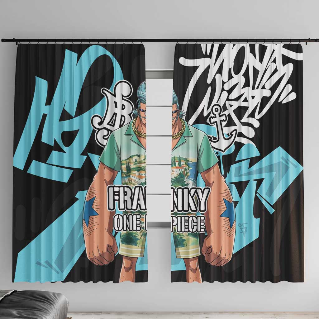 Franky One Piece Window Curtain Graffiti Street Art Anime Collage