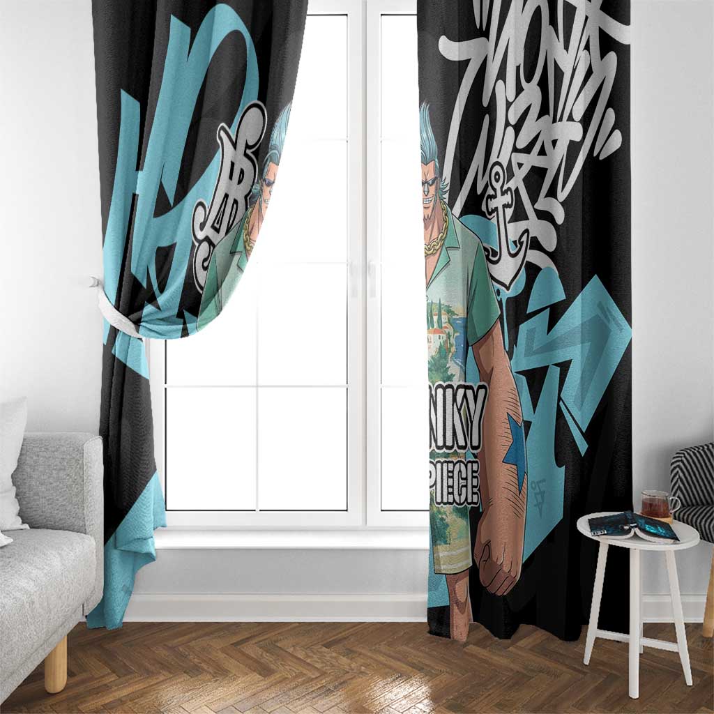 Franky One Piece Window Curtain Graffiti Street Art Anime Collage
