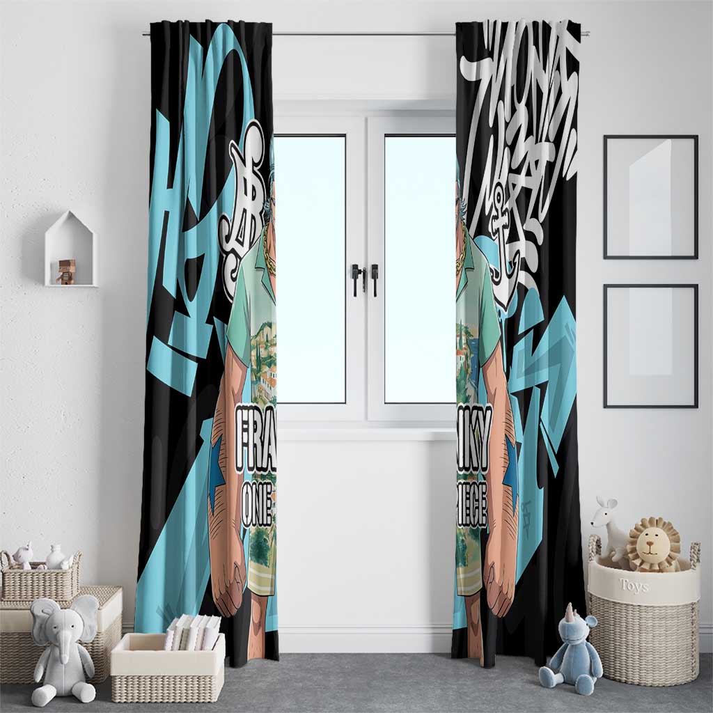 Franky One Piece Window Curtain Graffiti Street Art Anime Collage