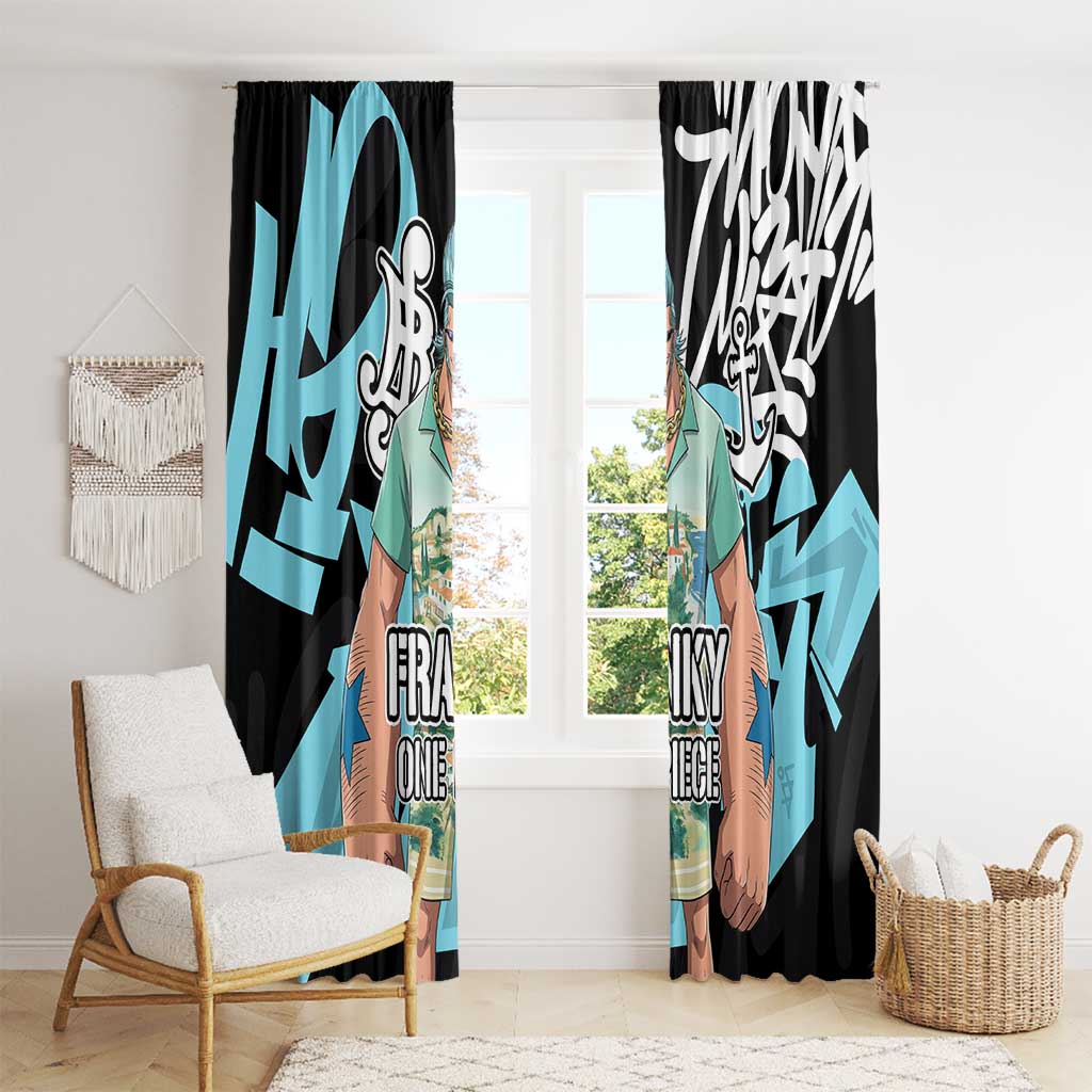 Franky One Piece Window Curtain Graffiti Street Art Anime Collage
