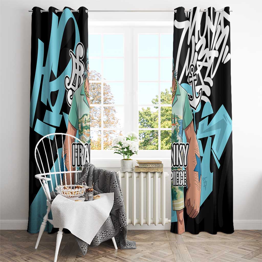 Franky One Piece Window Curtain Graffiti Street Art Anime Collage