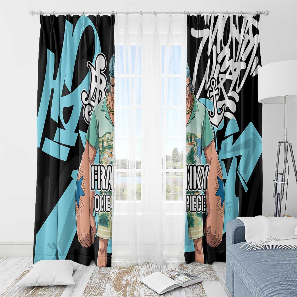 Franky One Piece Window Curtain Graffiti Street Art Anime Collage