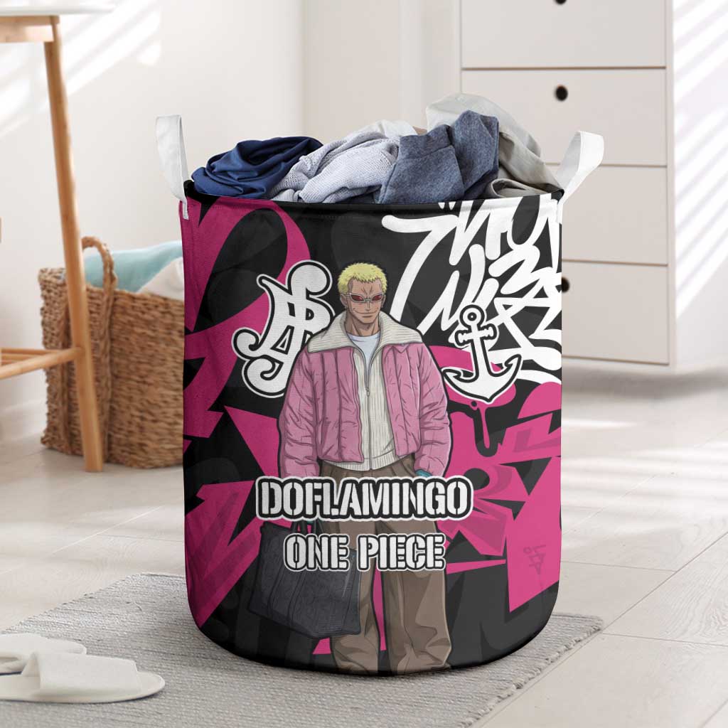 Donquixote Doflamingo One Piece Laundry Basket Graffiti Street Art Anime Collage