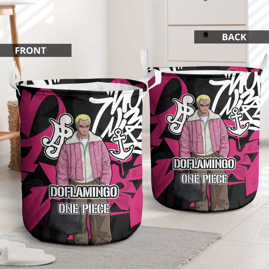 Donquixote Doflamingo One Piece Laundry Basket Graffiti Street Art Anime Collage
