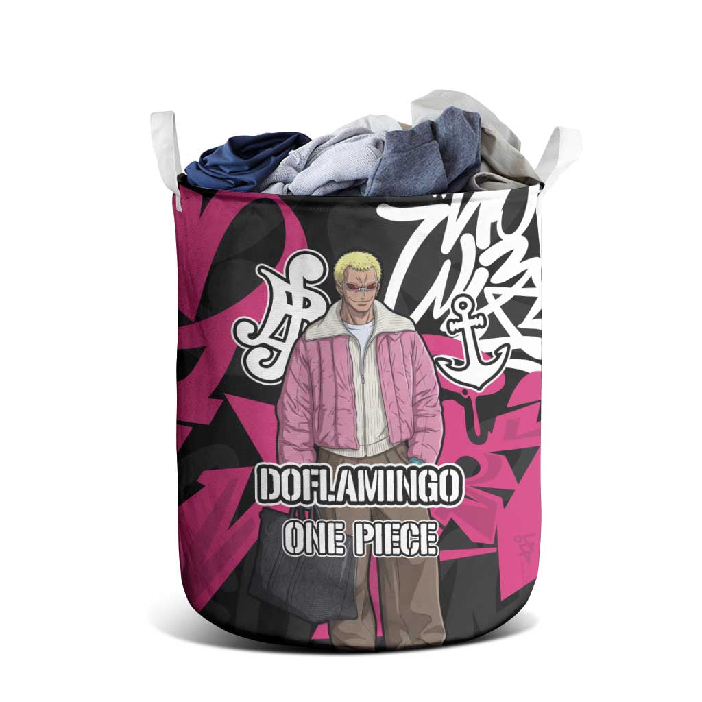 Donquixote Doflamingo One Piece Laundry Basket Graffiti Street Art Anime Collage