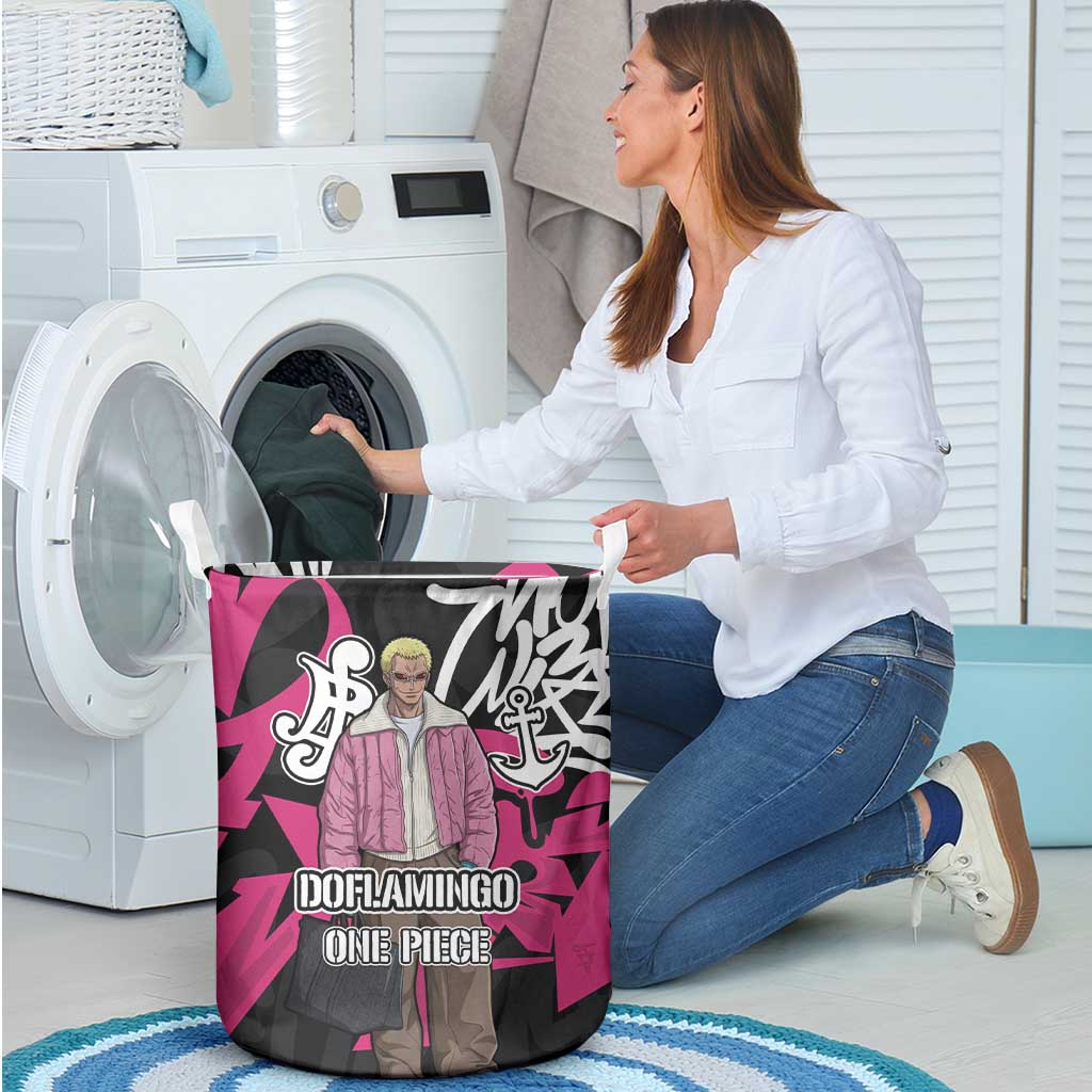 Donquixote Doflamingo One Piece Laundry Basket Graffiti Street Art Anime Collage