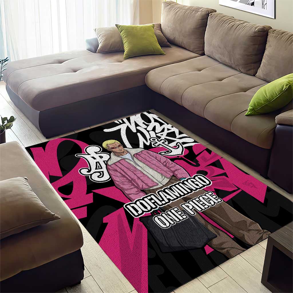 Donquixote Doflamingo One Piece Area Rug Graffiti Street Art Anime Collage