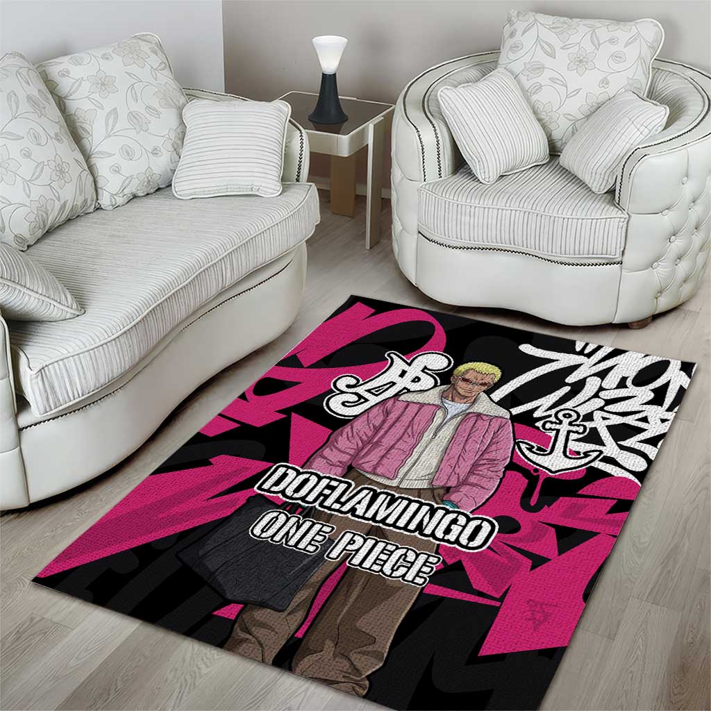 Donquixote Doflamingo One Piece Area Rug Graffiti Street Art Anime Collage
