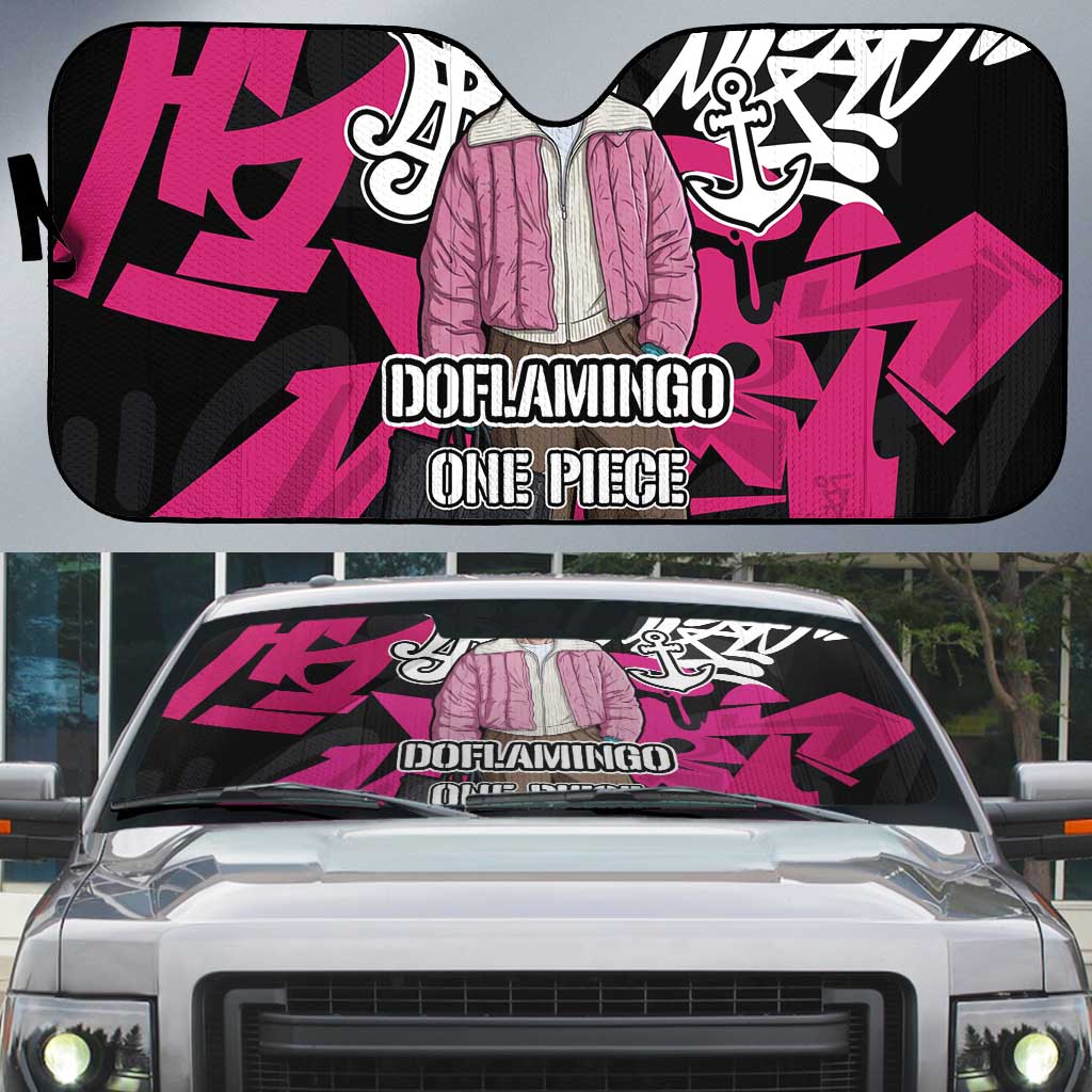 Donquixote Doflamingo One Piece Auto Sun Shade Graffiti Street Art Anime Collage