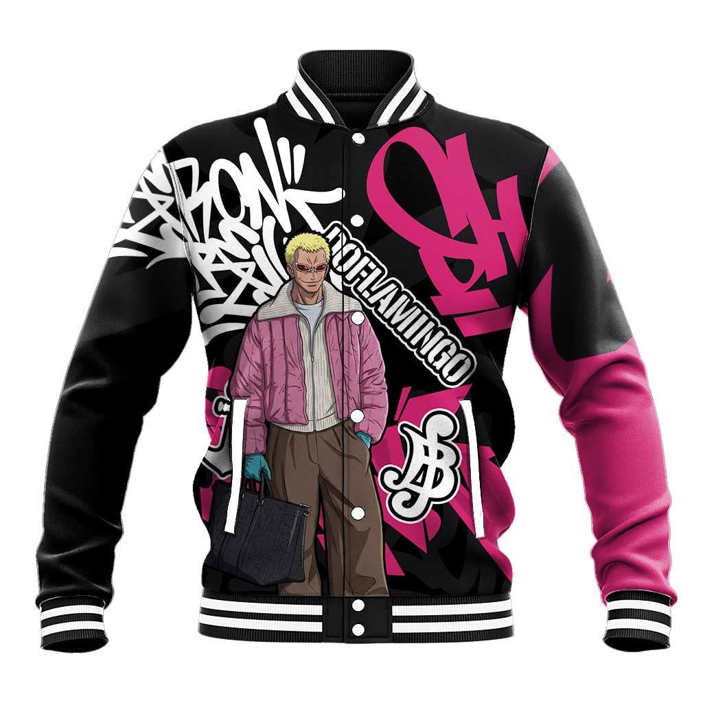 Donquixote Doflamingo One Piece Baseball Jacket Graffiti Street Art Anime Collage