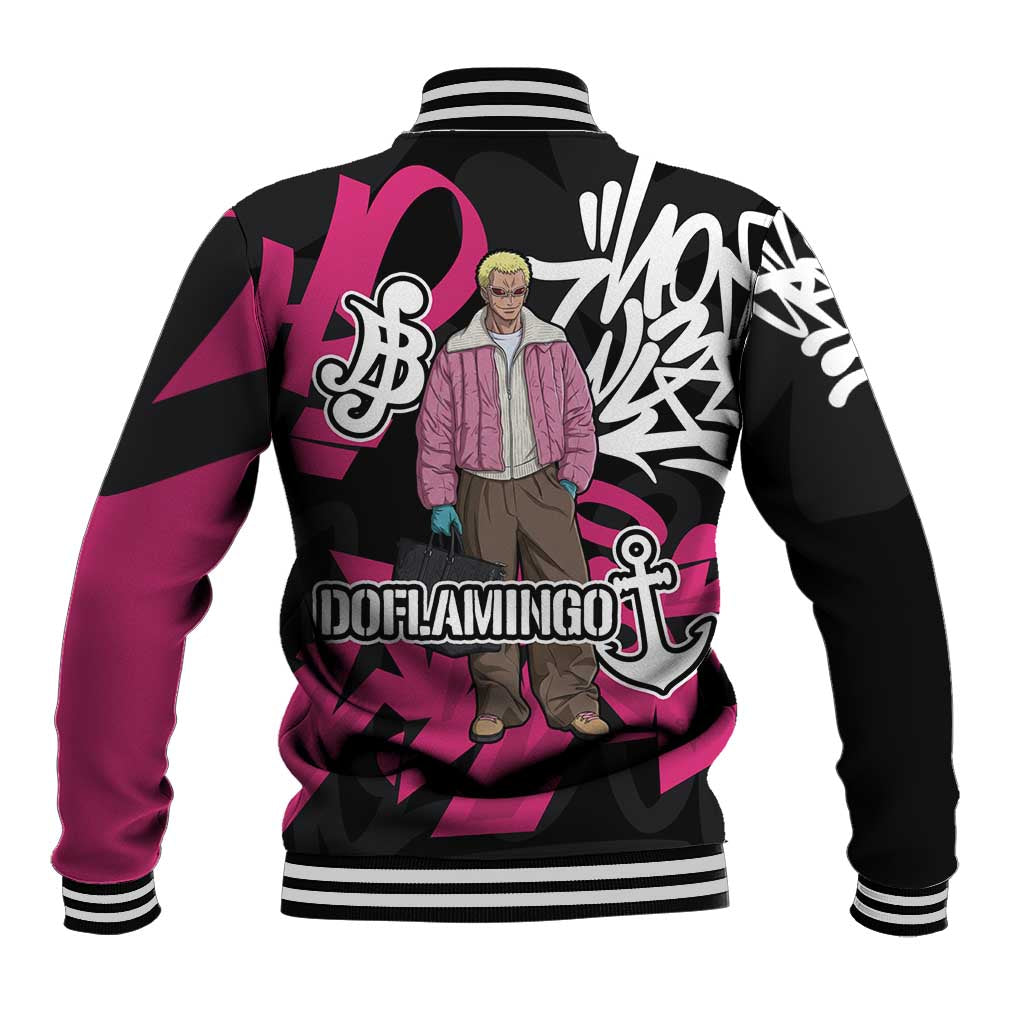 Donquixote Doflamingo One Piece Baseball Jacket Graffiti Street Art Anime Collage
