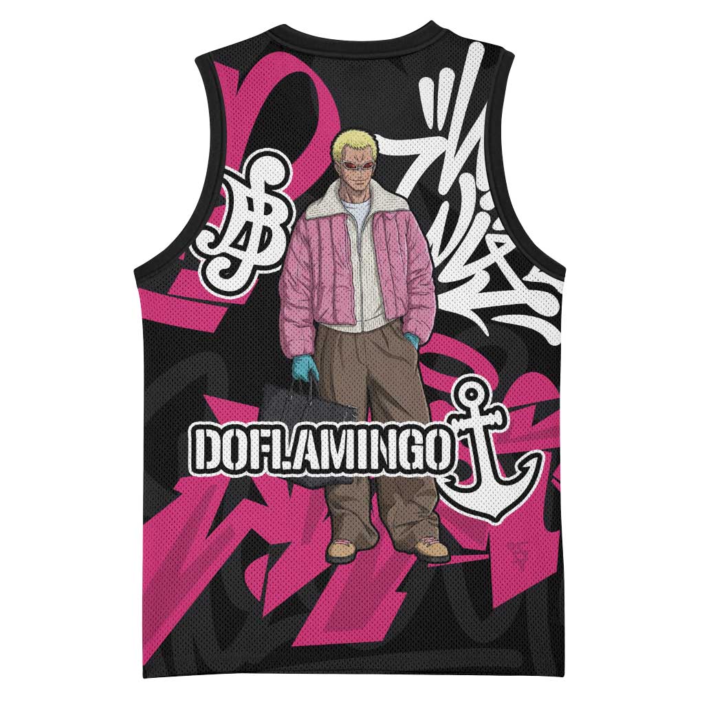 Donquixote Doflamingo One Piece Basketball Jersey Graffiti Street Art Anime Collage