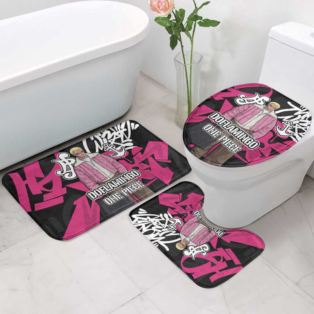 Donquixote Doflamingo One Piece Bathroom Set Graffiti Street Art Anime Collage