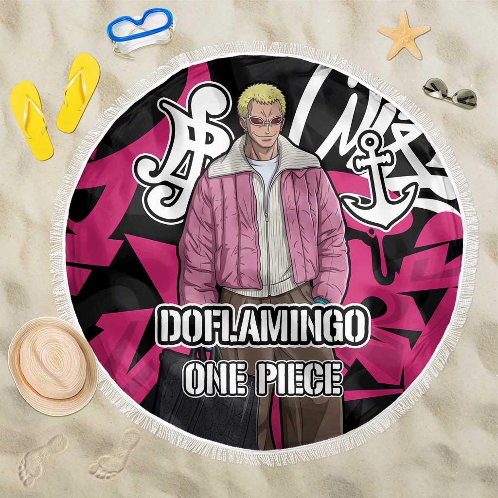 Donquixote Doflamingo One Piece Beach Blanket Graffiti Street Art Anime Collage