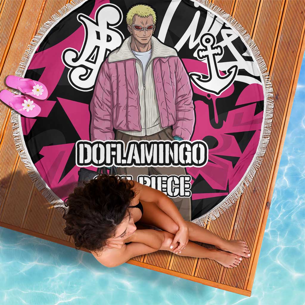 Donquixote Doflamingo One Piece Beach Blanket Graffiti Street Art Anime Collage