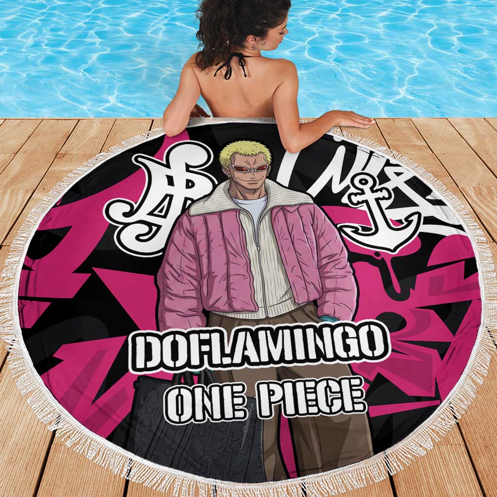 Donquixote Doflamingo One Piece Beach Blanket Graffiti Street Art Anime Collage
