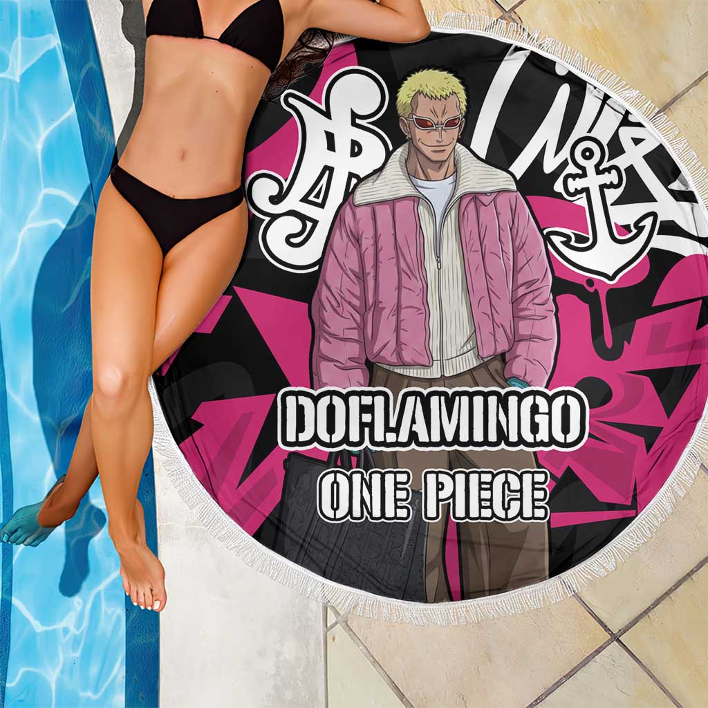 Donquixote Doflamingo One Piece Beach Blanket Graffiti Street Art Anime Collage