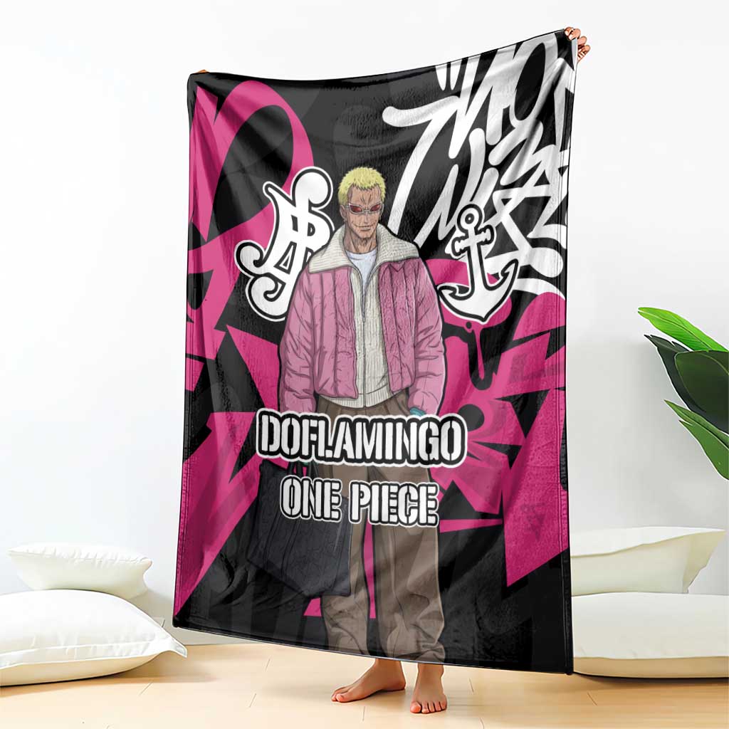 Donquixote Doflamingo One Piece Blanket Graffiti Street Art Anime Collage