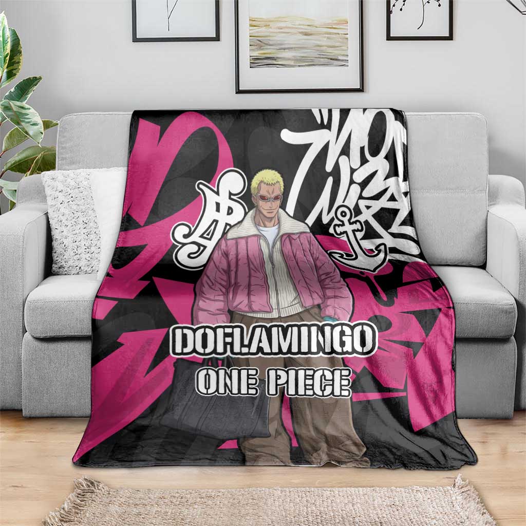 Donquixote Doflamingo One Piece Blanket Graffiti Street Art Anime Collage