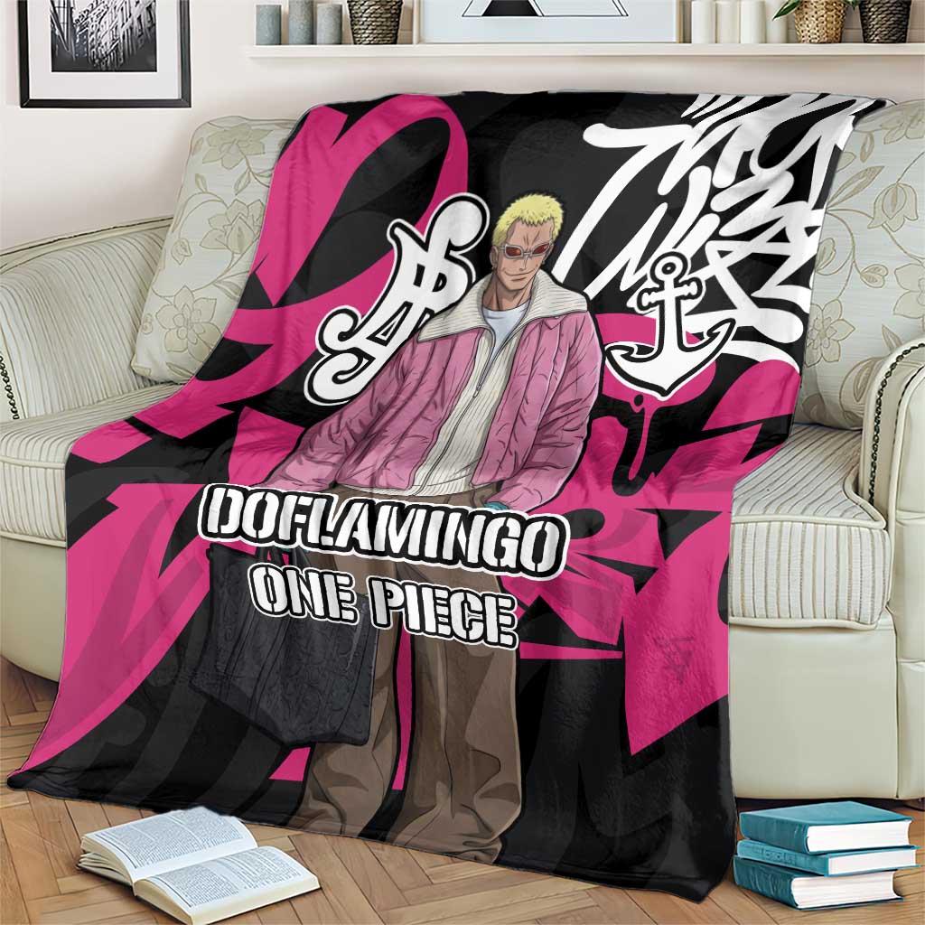Donquixote Doflamingo One Piece Blanket Graffiti Street Art Anime Collage