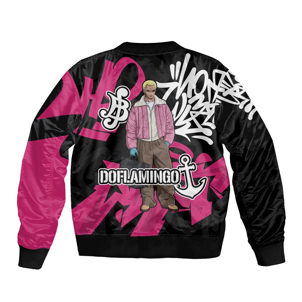Donquixote Doflamingo One Piece Bomber Jacket Graffiti Street Art Anime Collage